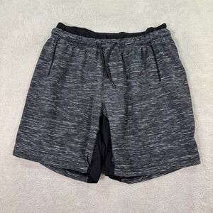 Lululemon‎ Running Shorts Mens Medium Gray Space Dye Elastic Waist Athletic Fit